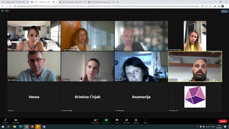 The first focus group was held on the...